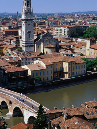 Town Buildings From Castel San Pietro Verona, Veneto, Italy by Glenn Beanland Pricing Limited Edition Print image