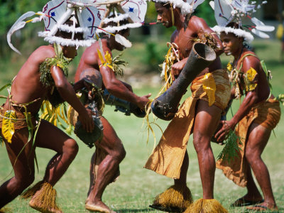 Villagers Performing In Traditional Dress, Madang, Papua New Guinea by Jerry Galea Pricing Limited Edition Print image