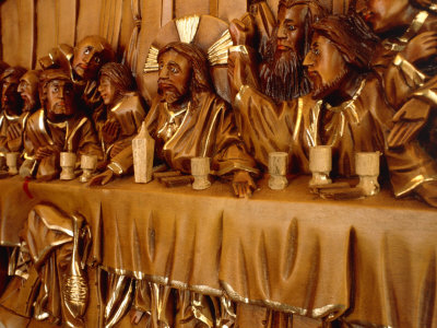Wooden Carving Of Christ And Disciples At The Last Supper, Baguio, Benguet, Philippines by John Pennock Pricing Limited Edition Print image
