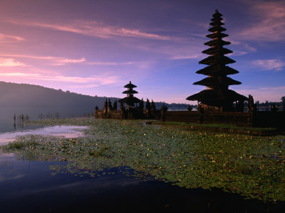 Ancient Ulu Danau Hindu Temple, Lake Bratan, Bali, Bali, Indonesia by Alain Evrard Pricing Limited Edition Print image