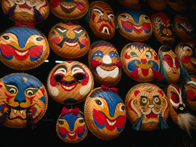 Woven Masks For Sale For Tet Festival, Hanoi, Vietnam by Mason Florence Pricing Limited Edition Print image