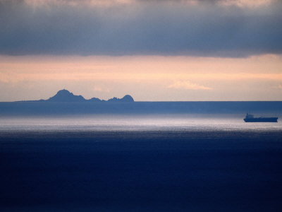 Ship Passing Farallon Islands, San Francisco, California, Usa by Roberto Gerometta Pricing Limited Edition Print image