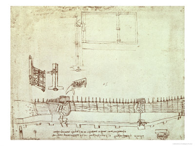 Design For Fortifications, From The Codex Atlanticus, 1478-1518 by Leonardo Da Vinci Pricing Limited Edition Print image