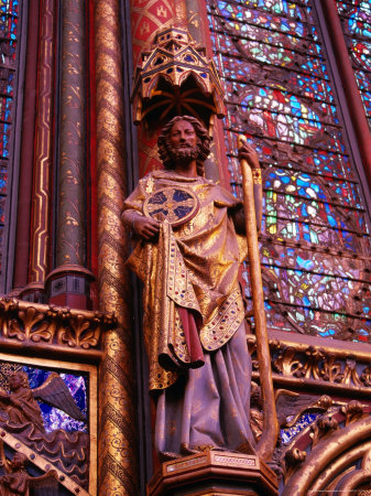 Statue Of Apostle In Upper Chapel Of Saint Chapelle, Paris, France by Martin Moos Pricing Limited Edition Print image