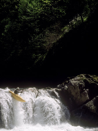 Kayaker Running Double Drop, Washington, Usa by Mike Tittel Pricing Limited Edition Print image