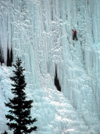 Ice Climbing Along Icefields Parkway In Winter by Yvette Cardozo Pricing Limited Edition Print image