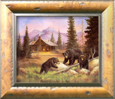 Bears On Log by M. Caroselli Pricing Limited Edition Print image