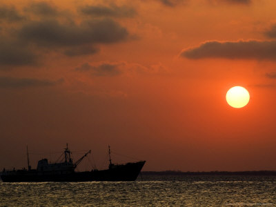 Ship At Sunset, Mozambique, 2005 by Ariadne Van Zandbergen Pricing Limited Edition Print image