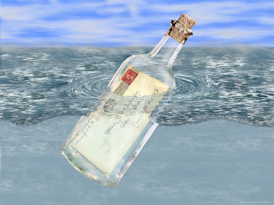 Letter In A Bottle In Water by Paul Katz Pricing Limited Edition Print image