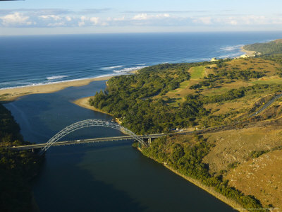 Aerial View Of The Umtamvuma River, Kwazulu-Natal, South Africa by Roger De La Harpe Pricing Limited Edition Print image