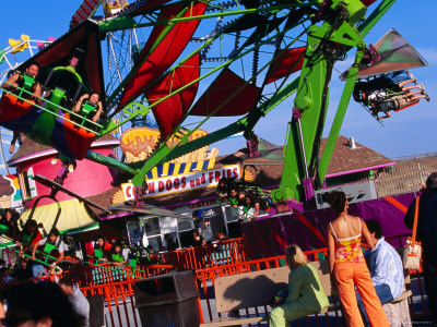 People On Ride At Santa Cruz Beach Boardwalk by Eddie Brady Pricing Limited Edition Print image