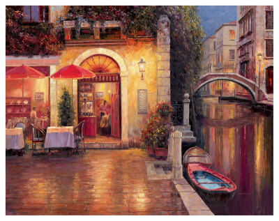 Night Café After Rain by Haixia Liu Pricing Limited Edition Print image