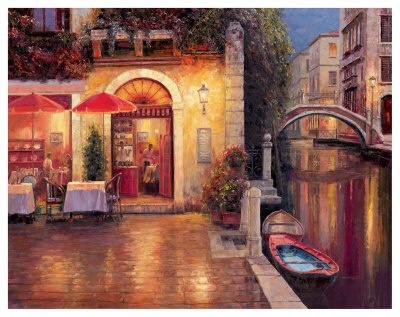 Night Cafe After Rain by Haixia Liu Pricing Limited Edition Print image