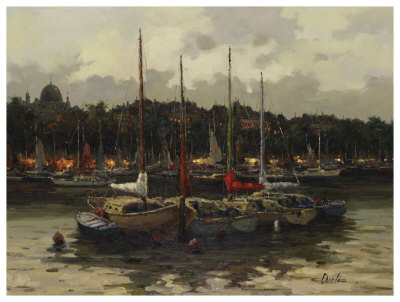 Boats At Night by Furtesen Pricing Limited Edition Print image