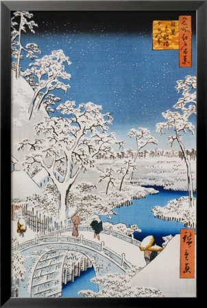 Drum Bridge At Meguro, From The Series 100 Views Of Edo by Ando Hiroshige Pricing Limited Edition Print image
