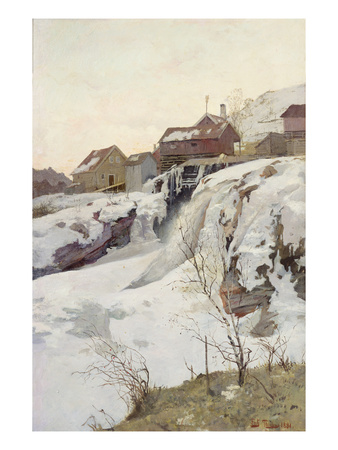 Haug Falls, 1881 (Oil On Panel) by Fritz Thaulow Pricing Limited Edition Print image