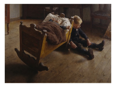 Two Brothers, 1888 (Oil On Canvas) by Erik Theodor Werenskiold Pricing Limited Edition Print image