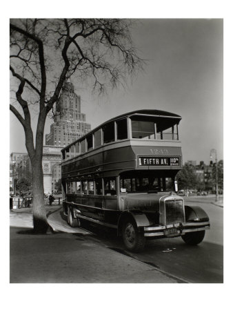 Fifth Avenue Bus, Washington Square, Manhattan by Berenice Abbott Pricing Limited Edition Print image