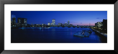 Buildings Lit Up At Dusk, Charles River, Boston, Massachusetts, Usa by Panoramic Images Pricing Limited Edition Print image