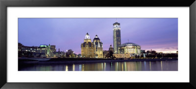 Buildings Lit Up At Night, Swissotel Krasnye Holmy Hotel, Moskva River, Moscow, Russia by Panoramic Images Pricing Limited Edition Print image
