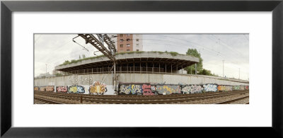 Graffiti On The Wall Along A Railroad Track, Basel, Switzerland by Panoramic Images Pricing Limited Edition Print image