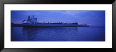 Oil Tanker Moored At A Harbor, Boston Harbor, Boston, Massachusetts, Usa by Panoramic Images Pricing Limited Edition Print image