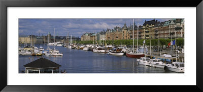 Boats At A Harbor, Strandvagen, Stockholm, Sweden by Panoramic Images Pricing Limited Edition Print image