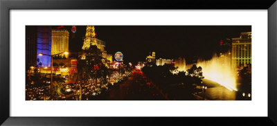 Buildings Lit Up At Night, Las Vegas, Nevada, Usa by Panoramic Images Pricing Limited Edition Print image