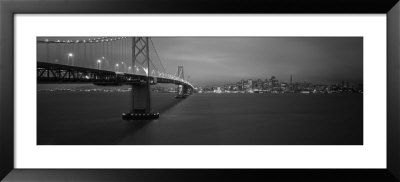 Bay Bridge Lit Up At Night, San Francisco, California, Usa by Panoramic Images Pricing Limited Edition Print image