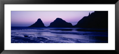 Silhouette Of Rock Formations At Dusk, Devil's Elbow State Park, Oregon, Usa by Panoramic Images Pricing Limited Edition Print image