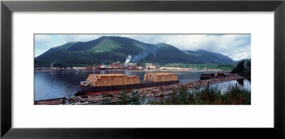 Barge At A Lumber Mill On A Lake, Ketchikan, Alaska, Usa by Panoramic Images Pricing Limited Edition Print image