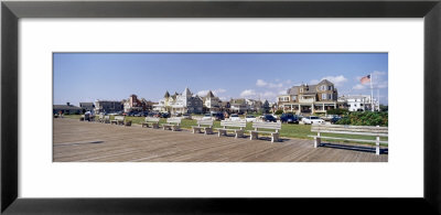 Empty Benches On A Boardwalk, Ocean Grove, New Jersey, Usa by Panoramic Images Pricing Limited Edition Print image