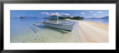 Fishing Boat Moored On The Beach, Palawan, Philippines by Panoramic Images Pricing Limited Edition Print image
