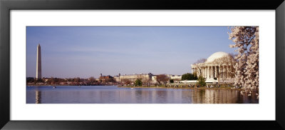 Tourists Outside The Memorial, Washington Monument And Jefferson Memorial, Washington D.C., Usa by Panoramic Images Pricing Limited Edition Print image