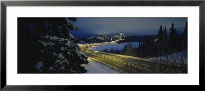 Winding Road Running Through A Snow Covered Landscape, Anchorage, Alaska, Usa by Panoramic Images Pricing Limited Edition Print image