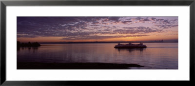 Silhouette Of A Ferry In A River, Bainbridge, Washington State, Usa by Panoramic Images Pricing Limited Edition Print image