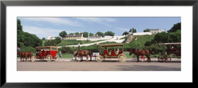 Horse Carts Outside A Building, Mackinac Island, Mackinac County, Michigan, Usa by Panoramic Images Pricing Limited Edition Print image