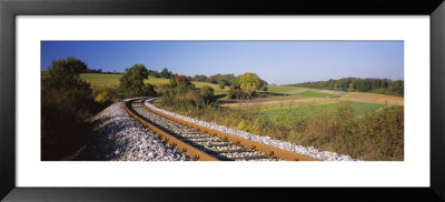 Railroad Track Passing Through A Landscape, Germany by Panoramic Images Pricing Limited Edition Print image
