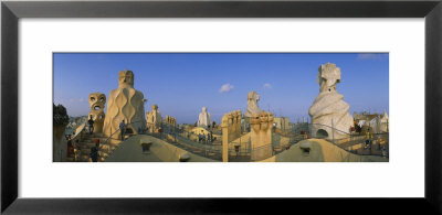 Chimneys On The Roof Of A Building, Casa Mila, Barcelona, Catalonia, Spain by Panoramic Images Pricing Limited Edition Print image