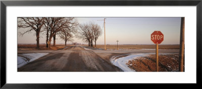 Stop Sign On A Road, Illinois, Usa by Panoramic Images Pricing Limited Edition Print image
