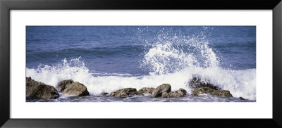 Puerto Rico, Vieques, Water Splashing With Rocks On The Beach by Panoramic Images Pricing Limited Edition Print image