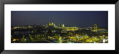 Buildings Lit Up At Night, Cincinnati, Ohio, Usa by Panoramic Images Pricing Limited Edition Print image
