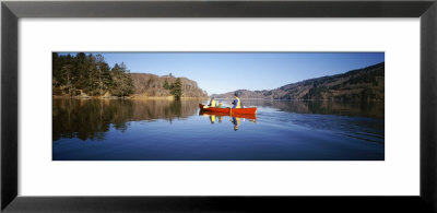 Family Canoeing On A Lake, Stone Lagoon, California, Usa by Panoramic Images Pricing Limited Edition Print image