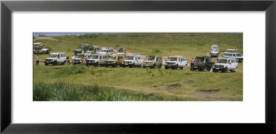 Motorized Safari On A Field, Ngorongoro Crater, Tanzania, Africa by Panoramic Images Pricing Limited Edition Print image