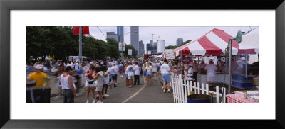 Crowd Eating Food On A Street, Taste Of Chicago, Chicago, Illinois, Usa by Panoramic Images Pricing Limited Edition Print image