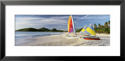 Sail Boats On The Beach, Antigua, Caribbean Islands by Panoramic Images Pricing Limited Edition Print image
