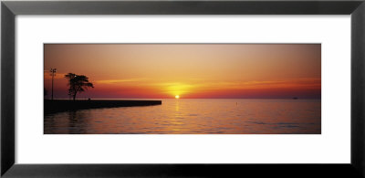 Sunrise Over A Lake, Lake Michigan, Chicago, Illinois, Usa by Panoramic Images Pricing Limited Edition Print image