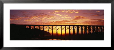 Silhouette Of A Railway Bridge, Pudding Creek Bridge, Fort Bragg, California, Usa by Panoramic Images Pricing Limited Edition Print image