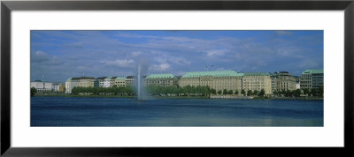 Buildings On The Waterfront, Alster Lake, Hamburg, Germany by Panoramic Images Pricing Limited Edition Print image