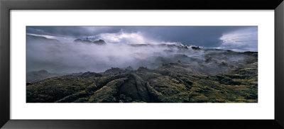 Person Standing Over The Steaming Landscape, Leirhniukur Area, Iceland by Panoramic Images Pricing Limited Edition Print image